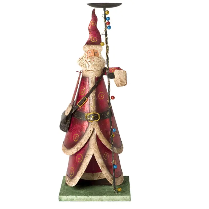 Santa Claus With Candle Holder – Ceramic Table Centerpiece 1