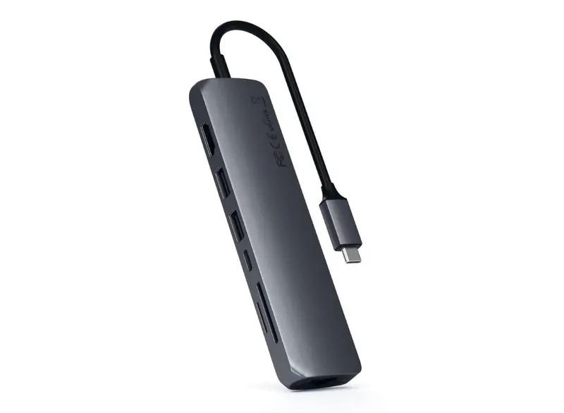 Satechi Usb-C Slim Multi-Port With Ethernet – Matte Black Variant, St-Ucsma3M 1