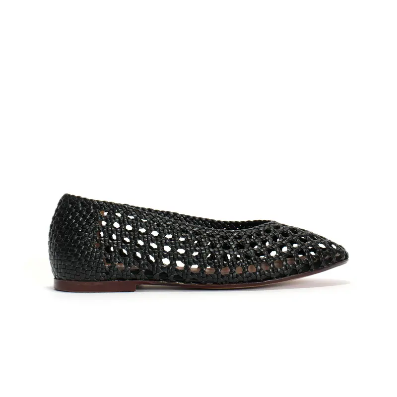 Sessi Hand-Braided Ballerina Flats In Black 1
