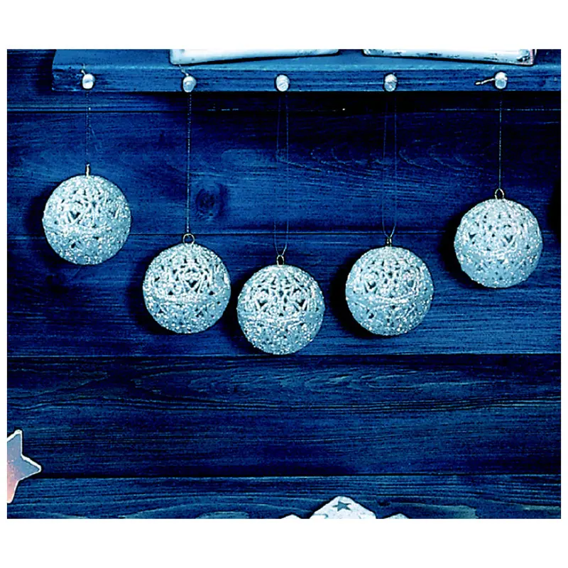Set Of Six Silver Christmas Baubles 1
