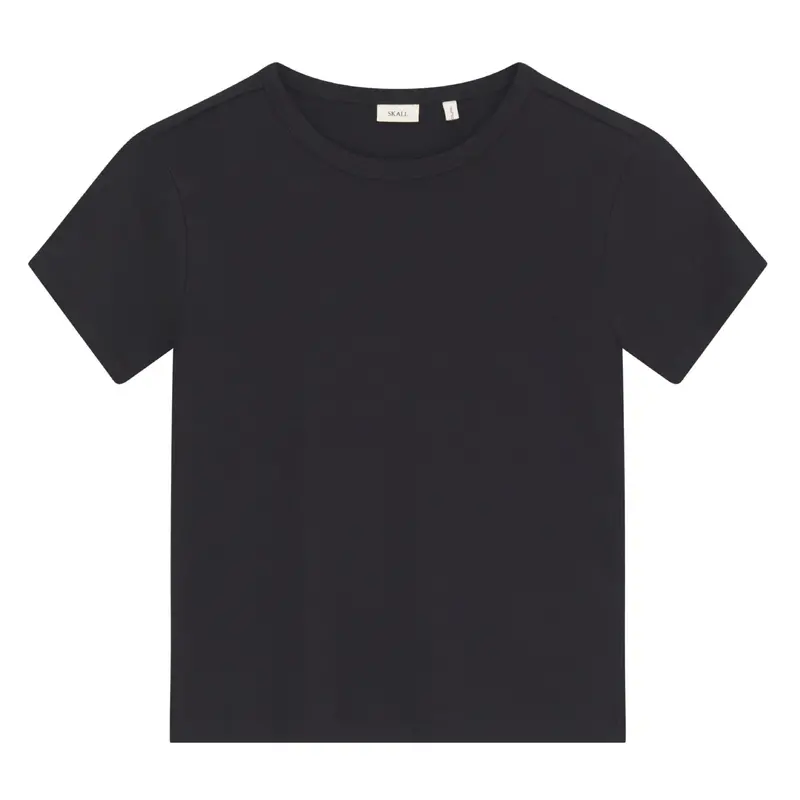 Seventies-Style Short-Sleeve Tee In Deep Black 1