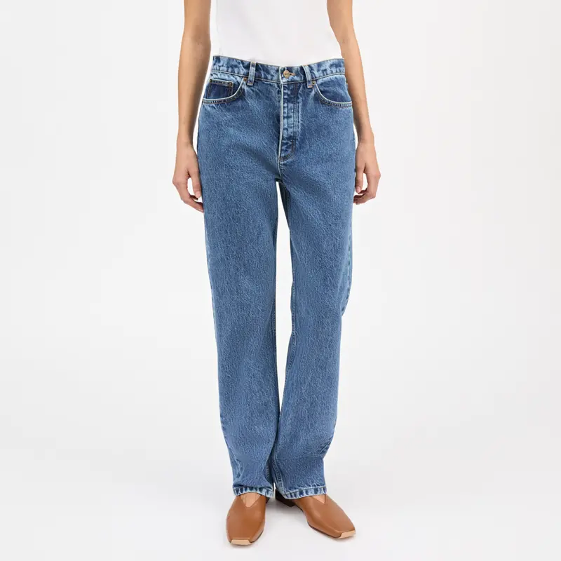 Sharon Slouchy Straight-Cut Jeans In Denim Blue 1