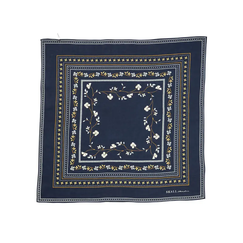 Skall Navy Floral Square Scarf (55X55 Cm) 1