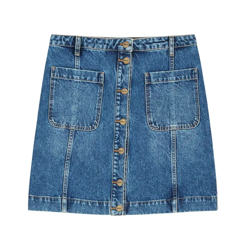 Slouchy Blue High-Waisted Skirt By Margaux 1