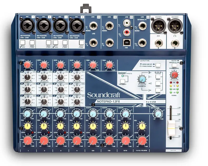 Soundcraft Notepad-12Fx – Compact 12-Channel Analog Mixer With Usb Connectivity & Lexicon Dsp Effects 1