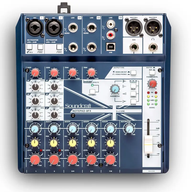 Soundcraft Notepad-8Fx – Portable 8-Channel Analog Mixer With Usb Audio Interface & Lexicon Effects 1