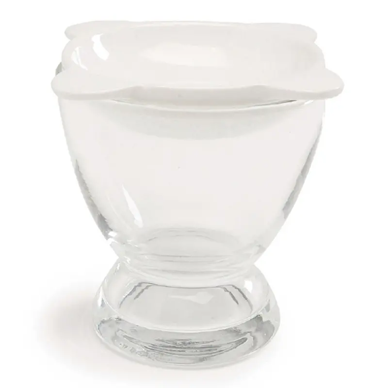 Stackable Drink Glasses With Matching Saucers – 4-Piece Set 1