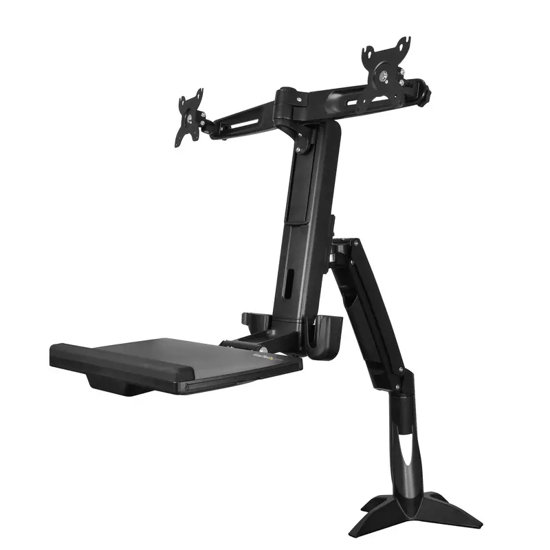Startech Armstscp2 Dual-Monitor Sit-Stand Arm – Supports Two Up-To-24" Displays 1