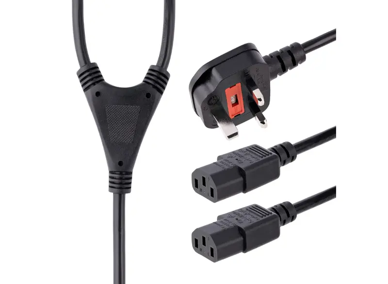 Startech Pxt101Yuk Uk Power Cable – 2-Meter Y-Splitter (Bs 1363 To Dual C13) 1