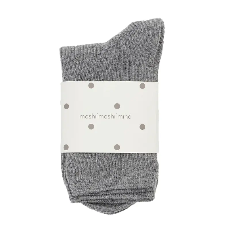 Story Rib Knit Socks In Grey Melange 1