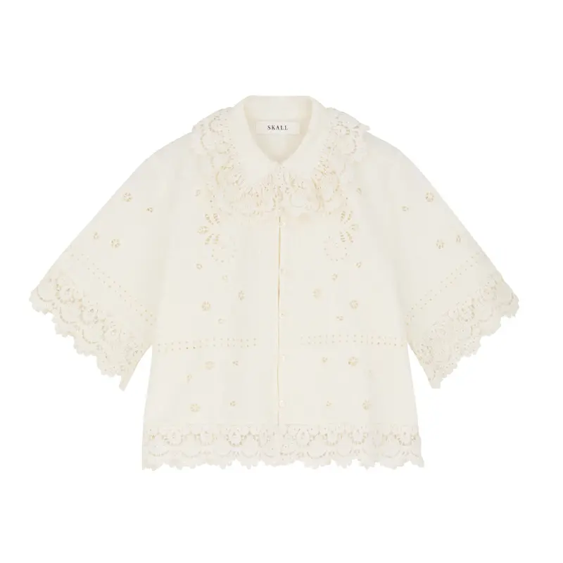 Talia Minimalist Shirt In Soft Antique White 1