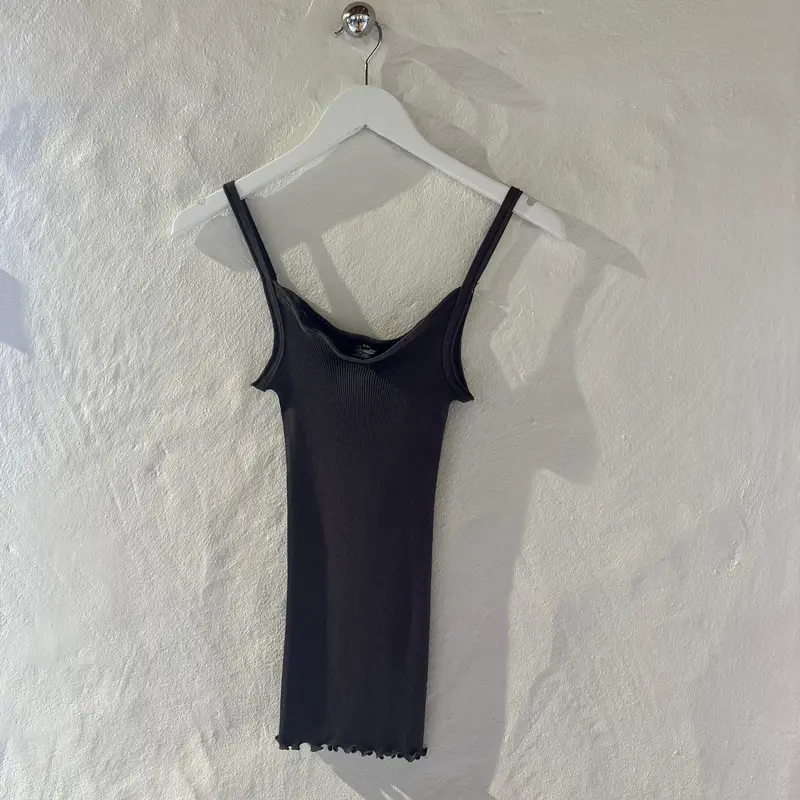 Taupe Wool-And-Silk Ribbed Top (Style 3440) 1