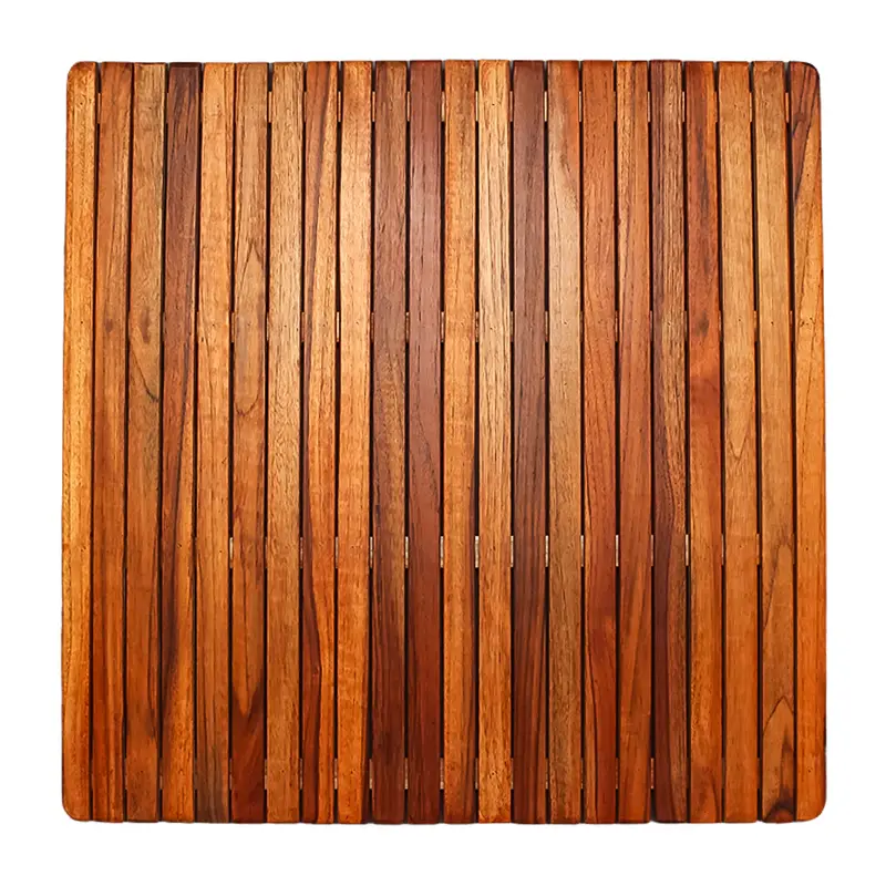 Teak Wood Shower Mat | Non-Slip, Water-Resistant Bath Mat For Indoor & Outdoor Use 1