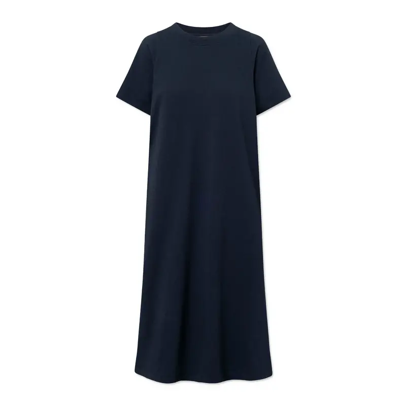 Tess Lightweight Jersey Dress In Navy 1