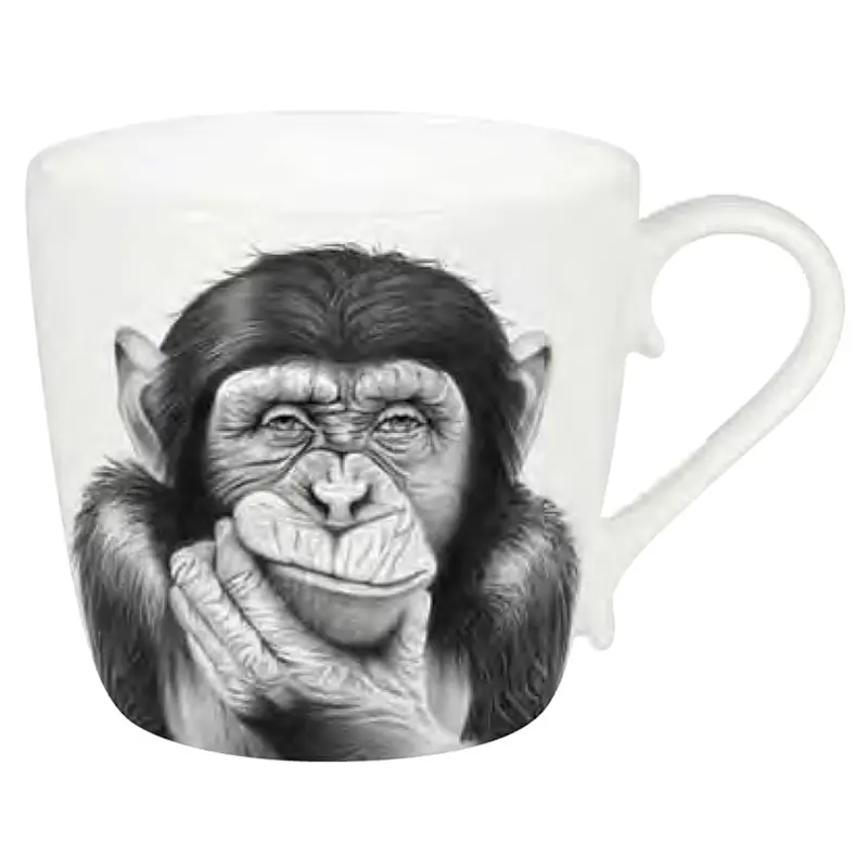 Thinking Monkey Illustrated Mug – 425Ml Capacity, 10Cm Diameter × 9.5Cm Height 1