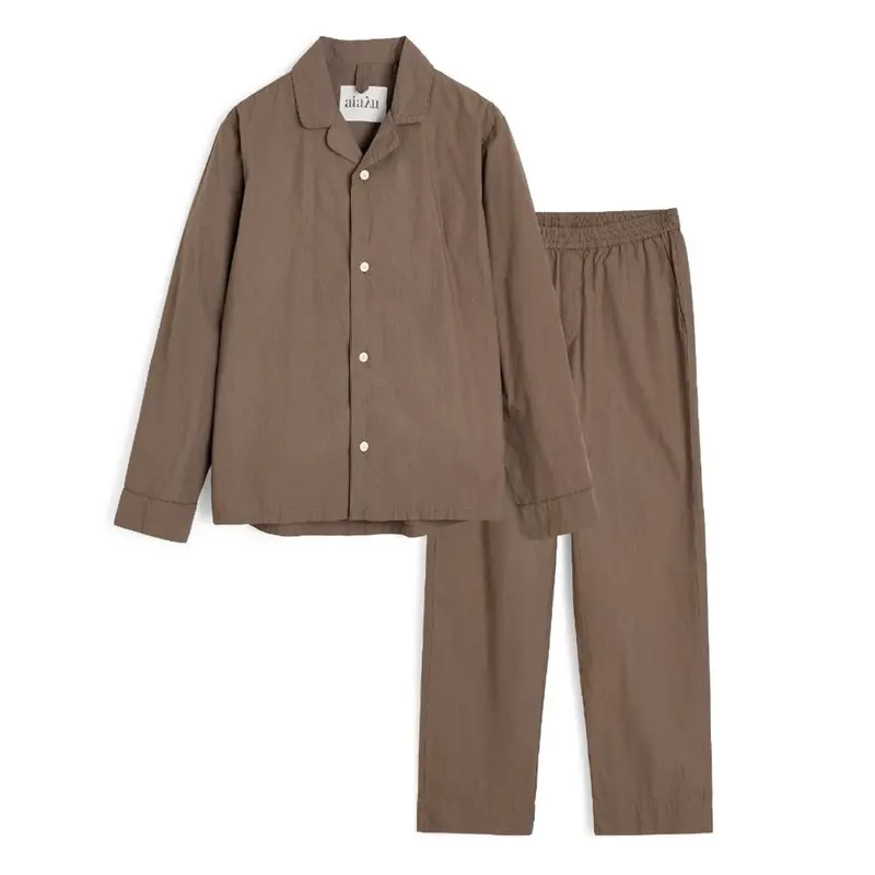 Timeless Cotton Pyjama Set In Earthy Neutral 1