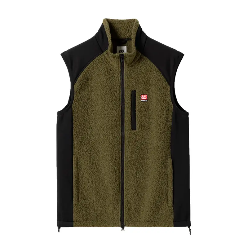 Tindur Shearling Gilet – Textured Winter Moss Vest 1
