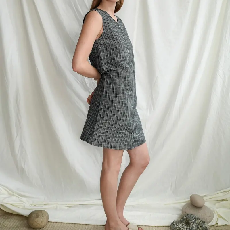Tove Silk Mini Dress In Tern Gray 1