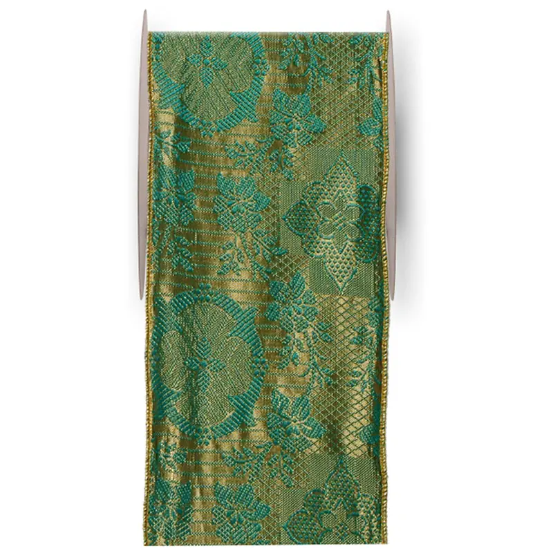 Turquoise And Gold Holiday Ribbon – 450X10 Mm 1