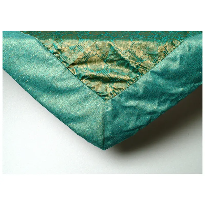 Turquoise And Gold Square Tablecloth – 135X135 Cm 1