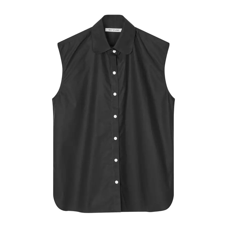 Tusse Black Poplin Button-Down Shirt 1