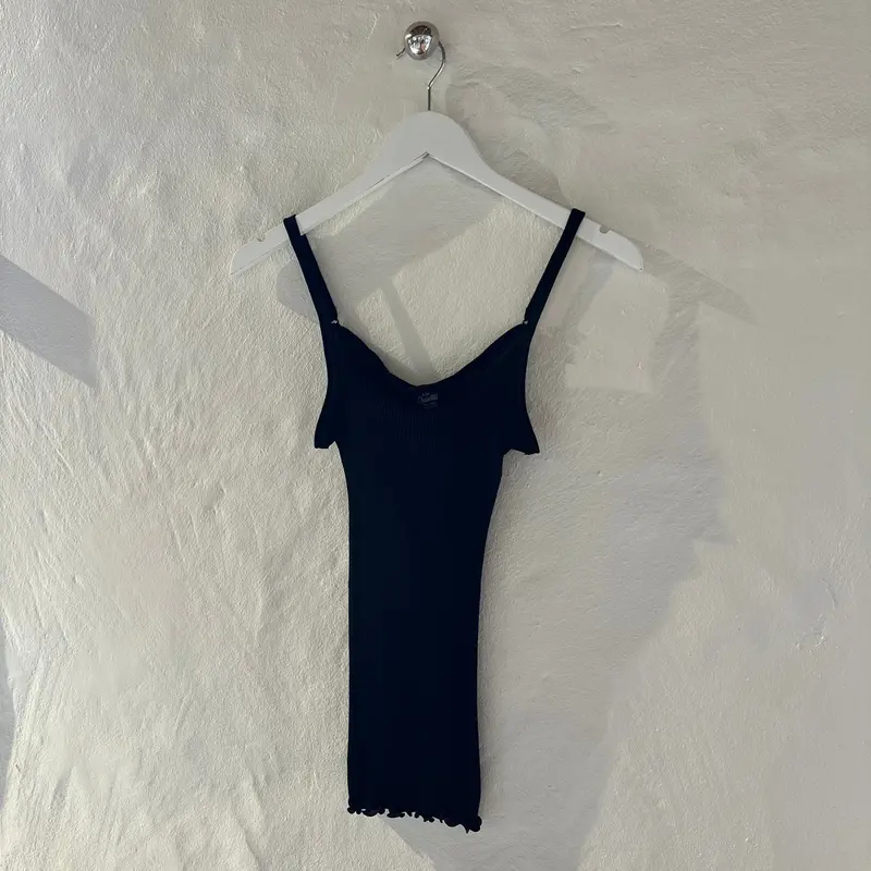 Uld & Silke Black Ribbed Top, Style 3440 1