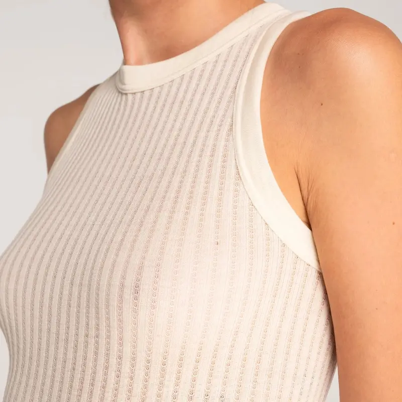 Uld & Silke Pointelle Top In Ivory (Alternative Style) 1