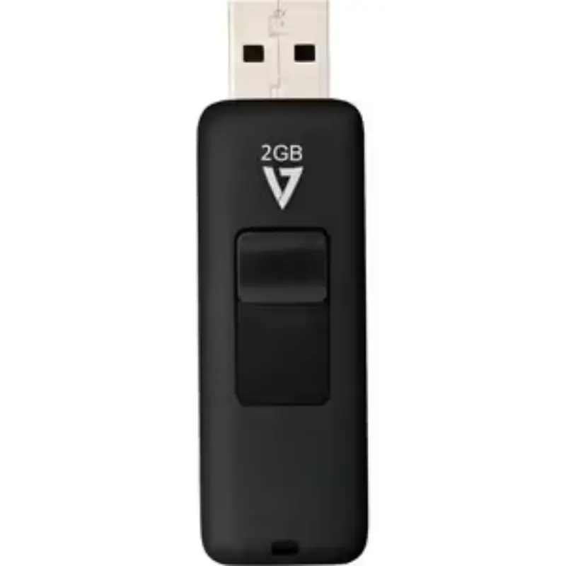 V7 Vf22Gar-3E 2Gb Usb 2.0 Flash Drive – Black, 10Mb/S Read Speed 1