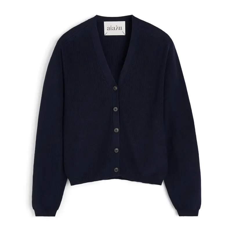 Vada Navy Knit Cardigan 1