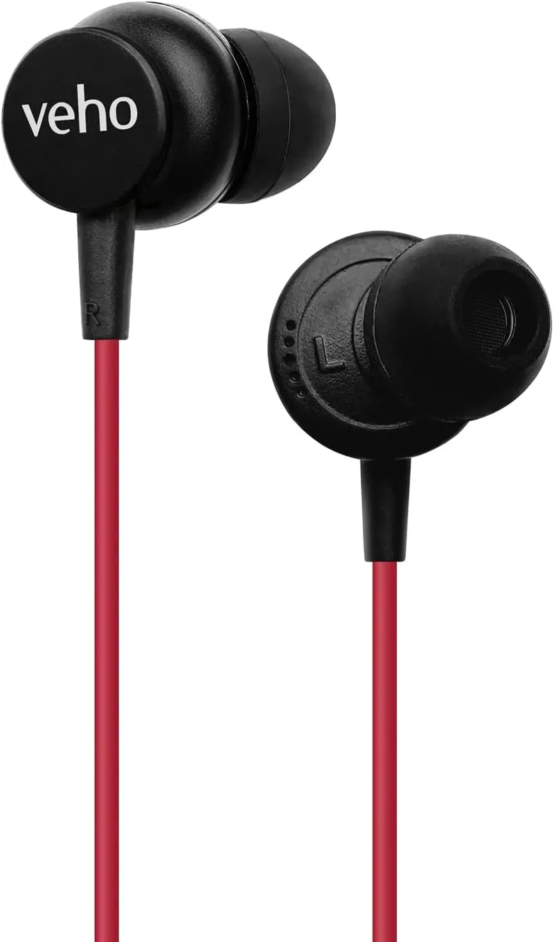Veho Z-3 Red In-Ear Stereo Headphones – Built-In Mic, Remote Control, And Tangle-Free Cable | Vep-105-Z3-R 1