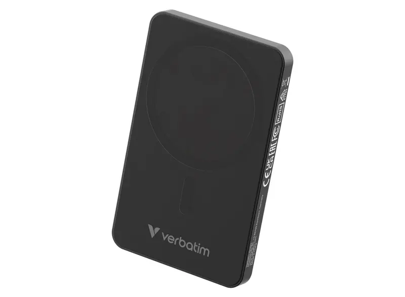 Verbatim Charge 'N' Go Essentials Magnetic 5,000 Mah Wireless Power Bank – Black (32225) 1