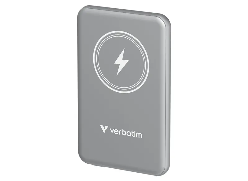 Verbatim Charge 'N' Go Magnetic 5,000Mah Wireless Power Bank – Compact Grey Design (32244) 1