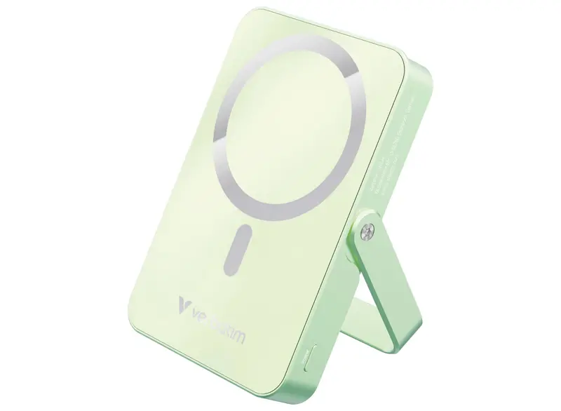 Verbatim Charge 'N' Go Magnetic Glass 10,000 Mah Wireless Power Bank With Stand – Green (32259) 1