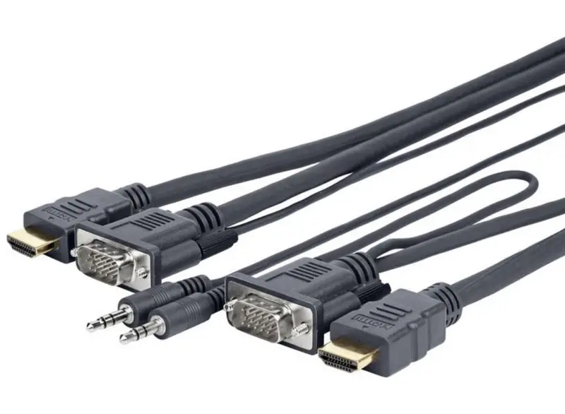 Vivolink 3M Hybrid Vga + Hdmi/3.5Mm Cable – All-In-One Av And Audio Extension 1