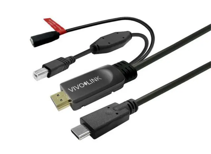 Vivolink 5M Touchscreen Charging Cable – Black Usb-C To Hdmi Adapter 1