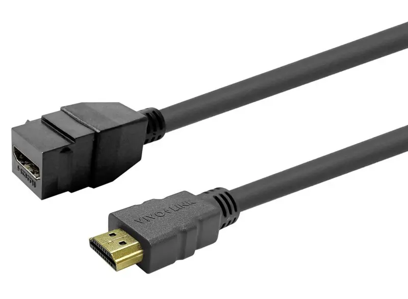 Vivolink Pro Keystone Hdmi Cable – 2M, Female To Male, Black 1