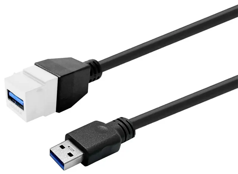 Vivolink Pro Keystone Usb 3.0 A-Female To A-Male Cable – 1 Meter, White 1