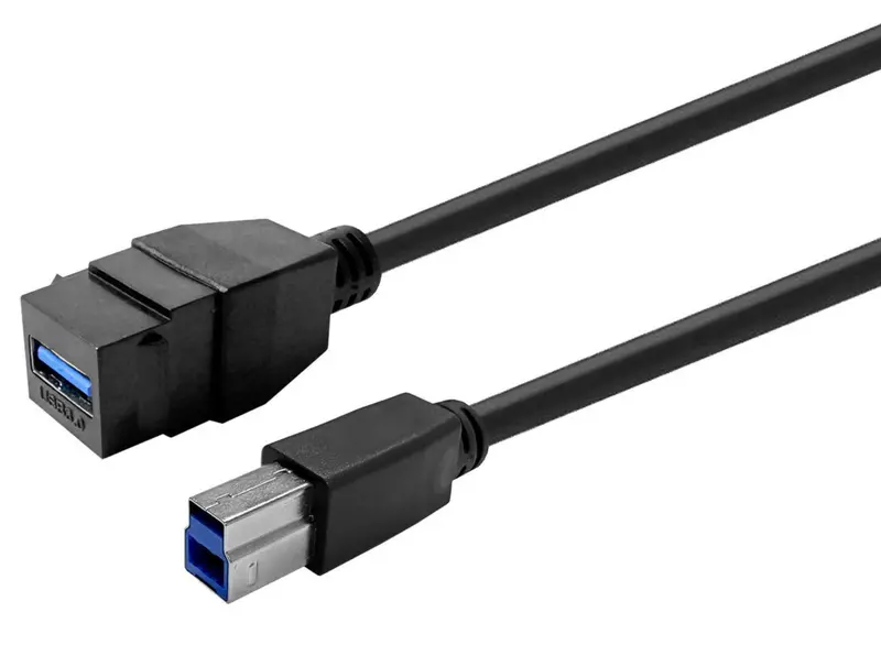 Vivolink Pro Keystone Usb 3.0 A-Female To B-Male Adapter Cable – 1 Meter, Black 1