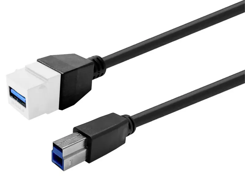 Vivolink Pro Keystone Usb 3.0 A-Female To B-Male Cable – 1 Meter, White 1