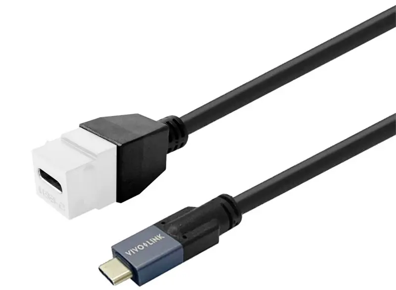 Vivolink Pro Keystone Usb-C Cable – 0.5M, Female-To-Male, White 1