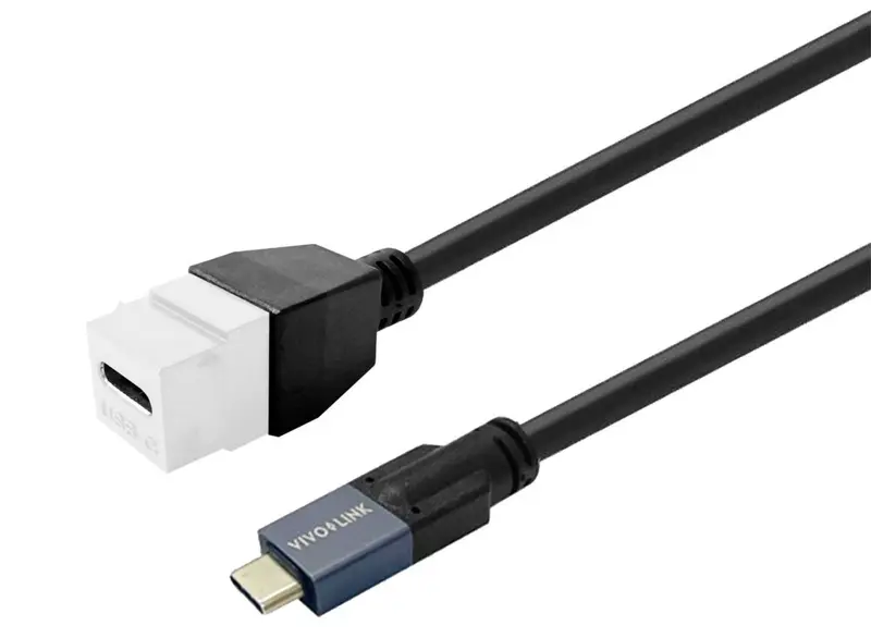 Vivolink Pro Keystone Usb-C Female To Male Cable – 1 Meter, White 1