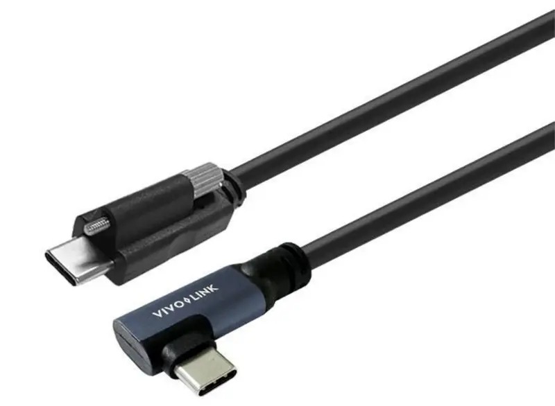 Vivolink Usb-C To Usb-C Angled Cable With Locking Screw – 7 Meter, Usb 3.2 Gen 2 1