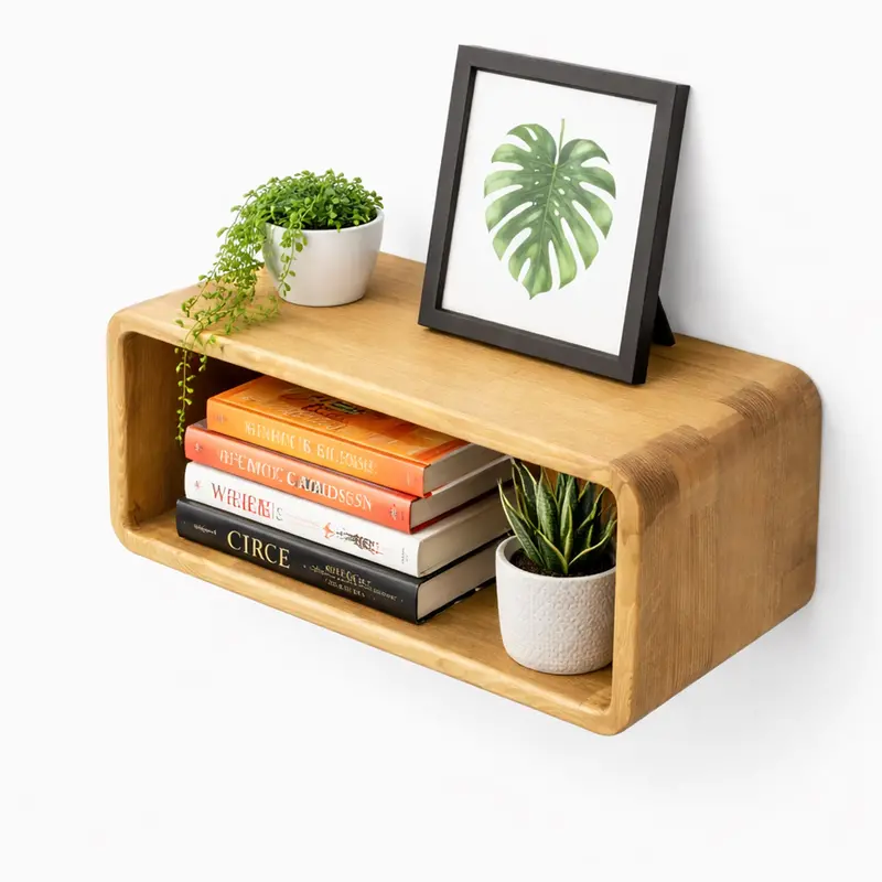 Wall-Mounted Floating Nightstand – Minimalist Wooden Bedside Shelf For Bedroom Storage & Decor 1
