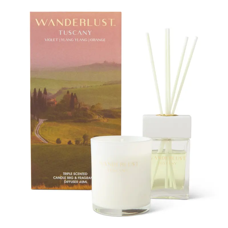 Wanderlust Duo Set – Soy Candle + Reed Diffuser (2-Piece Gift Box) 1