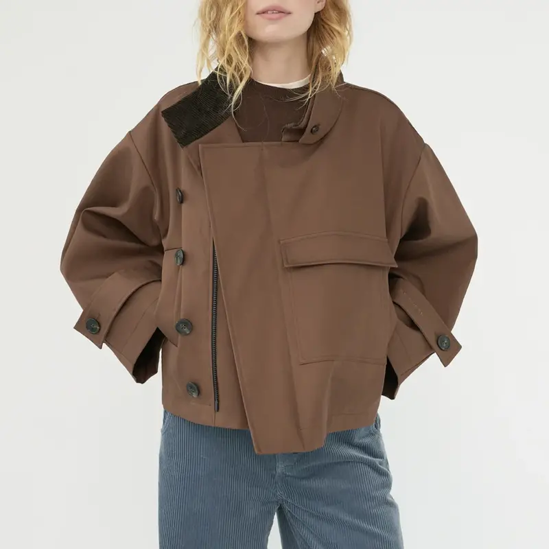 Water-Resistant Trench Jacket In Dusty Brown – Modern Slim Fit 1