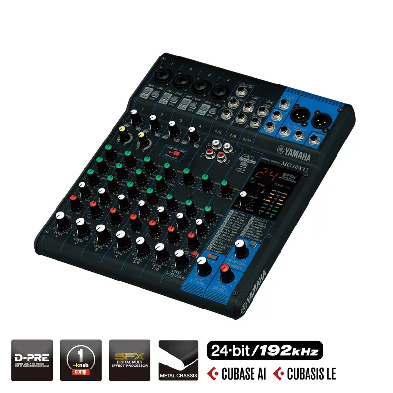 Yamaha Mg10Xu 10-Channel Analog Mixer With Usb Audio Interface 1