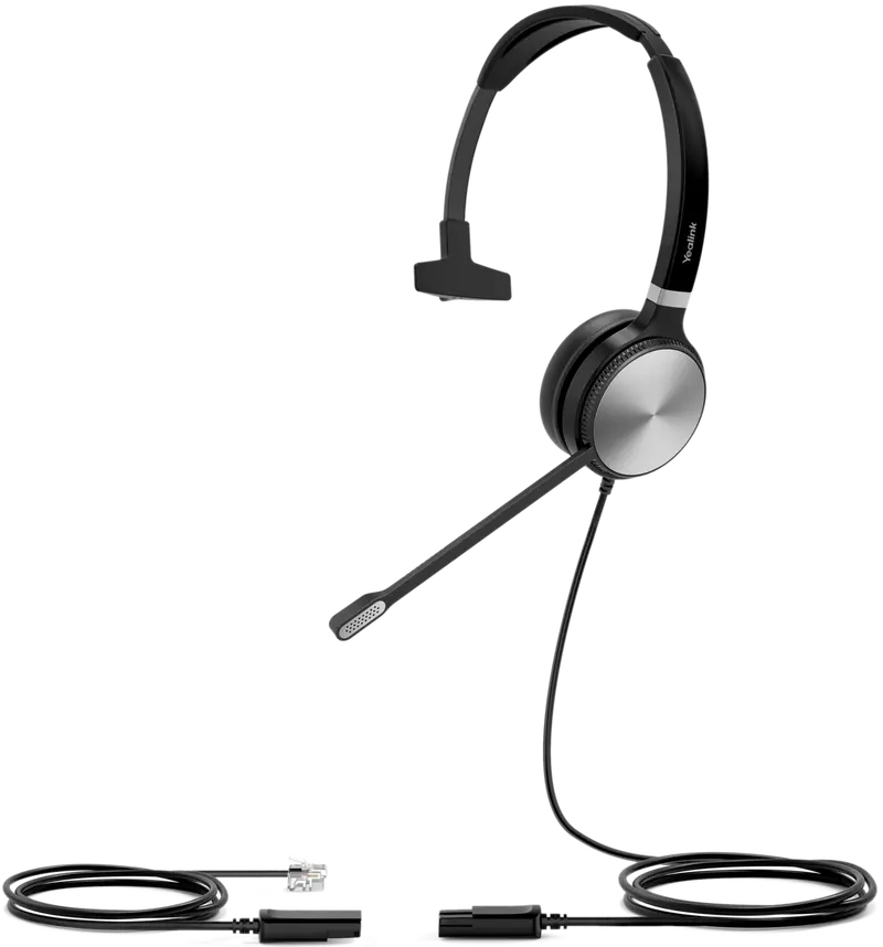 Yealink Yhs36 Wired Office Headset With Adjustable Headband And Silver Accents 1